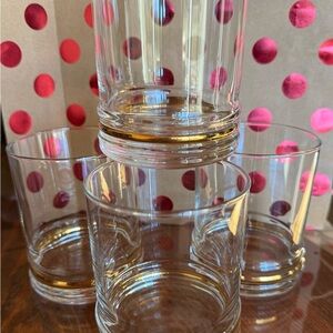 Gold Band Double Old Fashion Rocks Glasses - Set of (4)